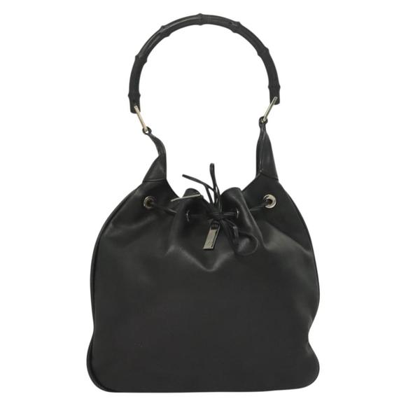 Gucci Bamboo Black Leather shoulder - Picture 1 of 10